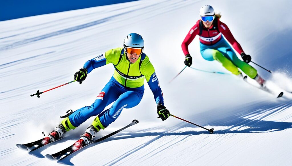 längdskidor och slalomskidor